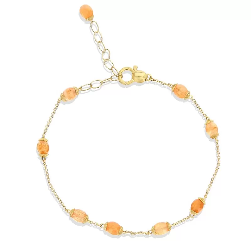 Nanis Gullarmbånd-Armbånd, Amuleti Orange Aventurine