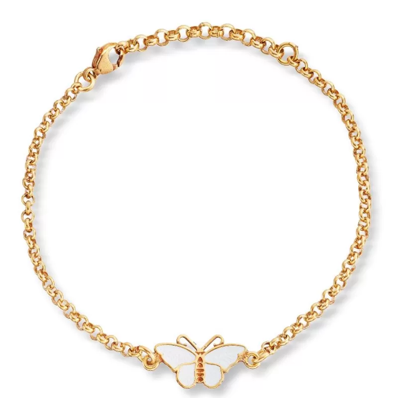 Flora Sølvarmbånd-Armbånd, Hvit Sommerfugl
