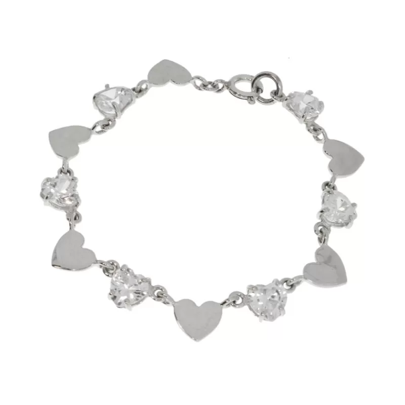 Rikke Harsheim Sølvarmbånd-Armbånd, Solv Hjerter Og Zircon