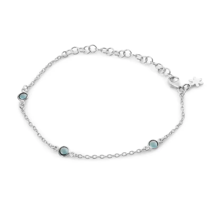 Susanne Friis Bjørner Sølvarmbånd-Armbånd ,Tre Stener - London Bla Krystall