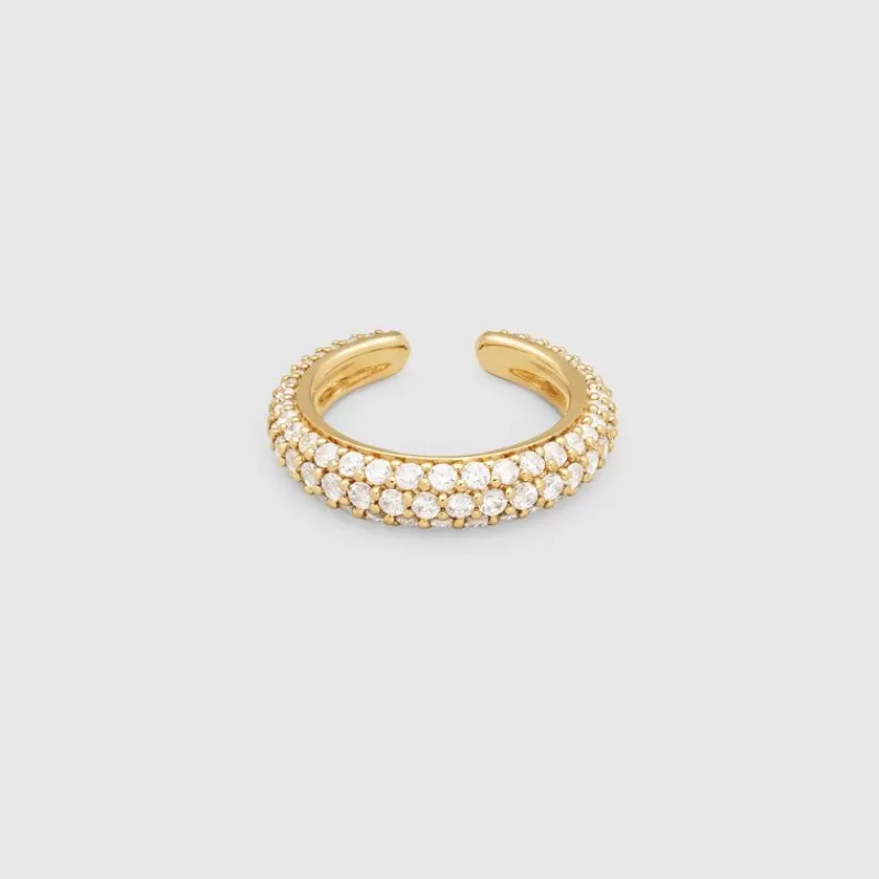 Tom Wood Sølvøredobber-Ear Cuff, Slim Zirconia Gold