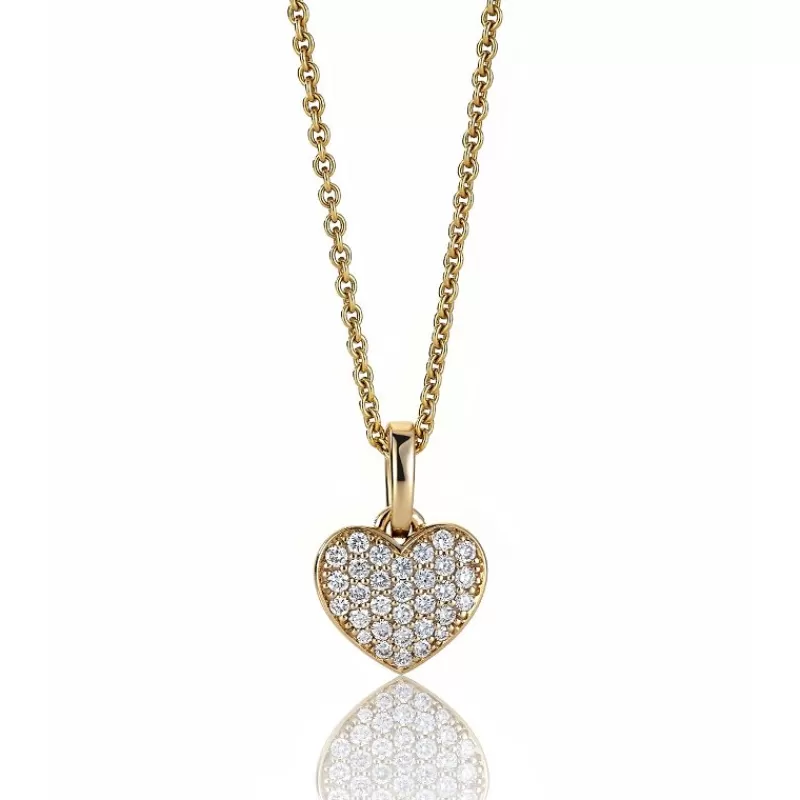 David-Andersen Halssmykker Med Diamant-Hjerte Med Diamanter