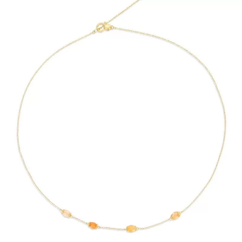 Nanis Halssmykker Med Fargesten-Kjede, Amuleti Orange Aventurine