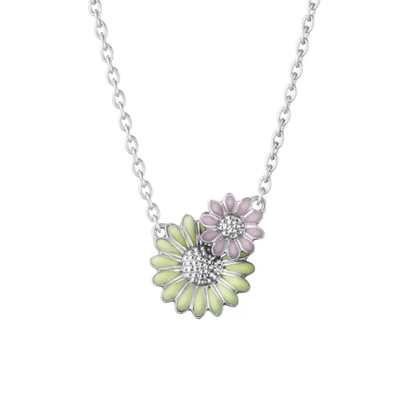 Georg Jensen Anheng Med Kjede-Kjede, Daisy Gronn Og Rosa