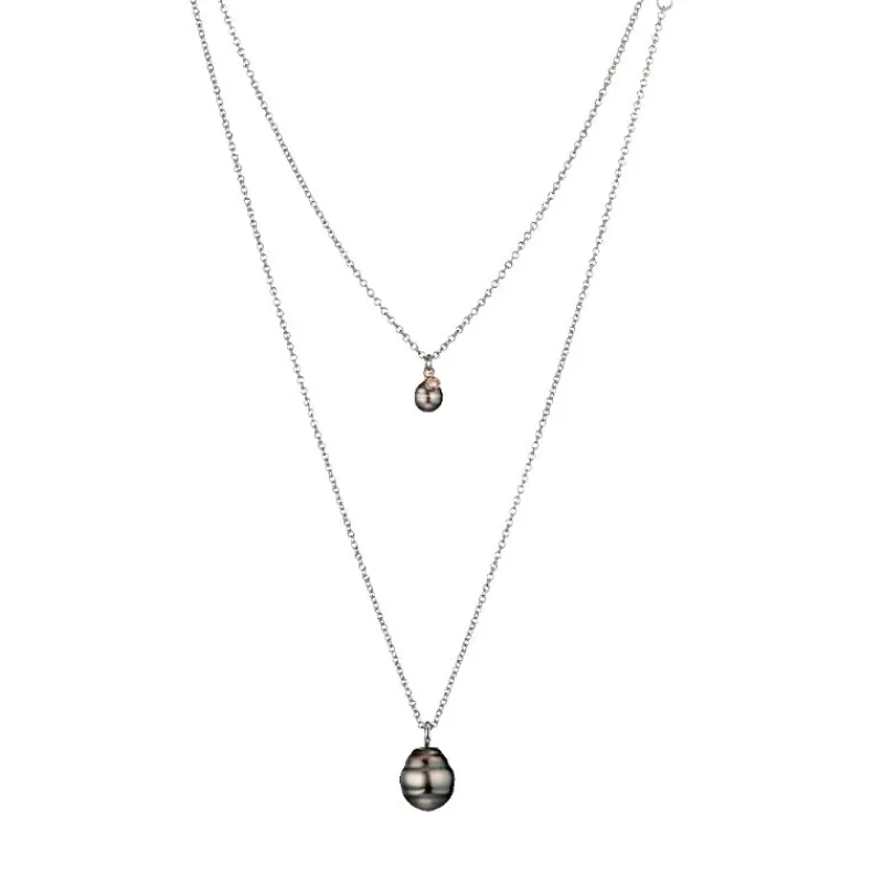 Gellner Anheng Med Kjede-Kjede, Tahitiperler Og Diamant Briolette