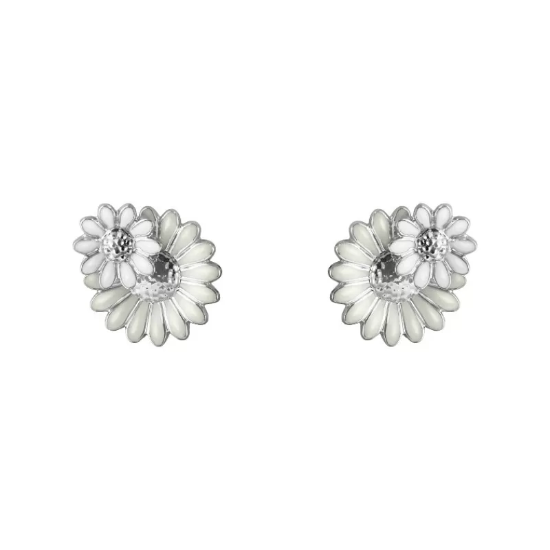 Georg Jensen Sølvøredobber-Orepynt, Daisy Hvit