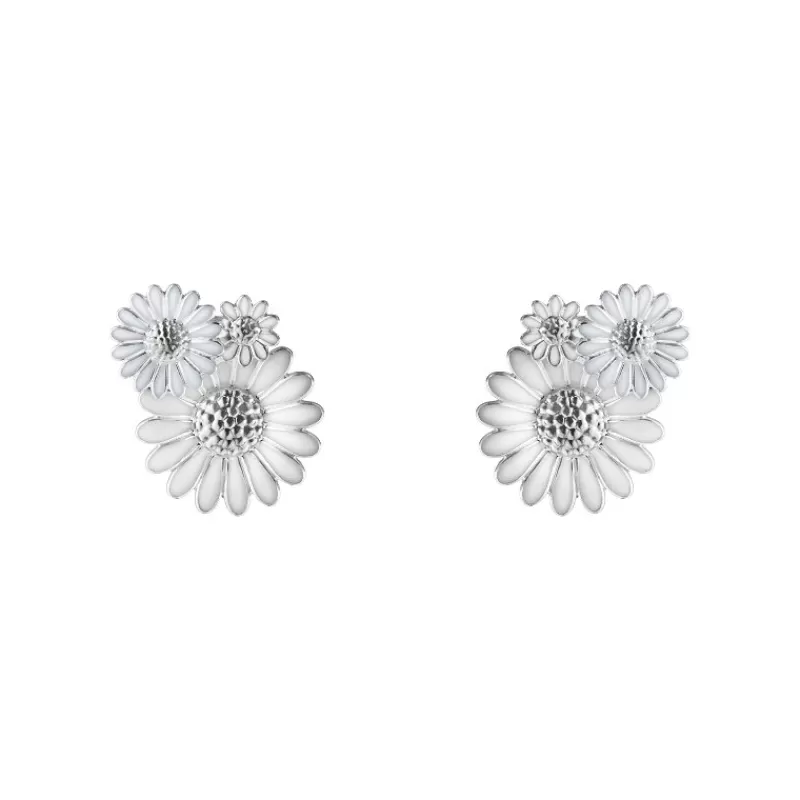 Georg Jensen Sølvøredobber-Orepynt, Daisy Hvit
