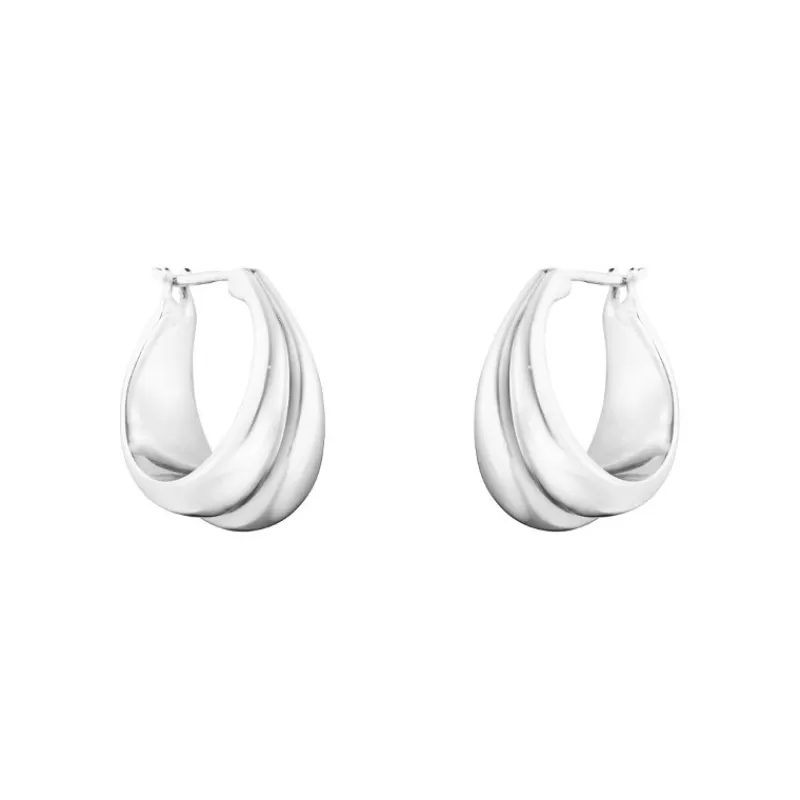 Georg Jensen Sølvøredobber-Øreringer, Curve (Mellom)
