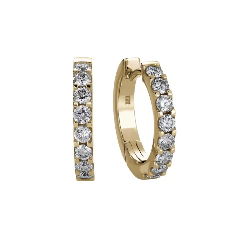David-Andersen Gulløredobber-Øreringer, Diamanter 1,00 Ct