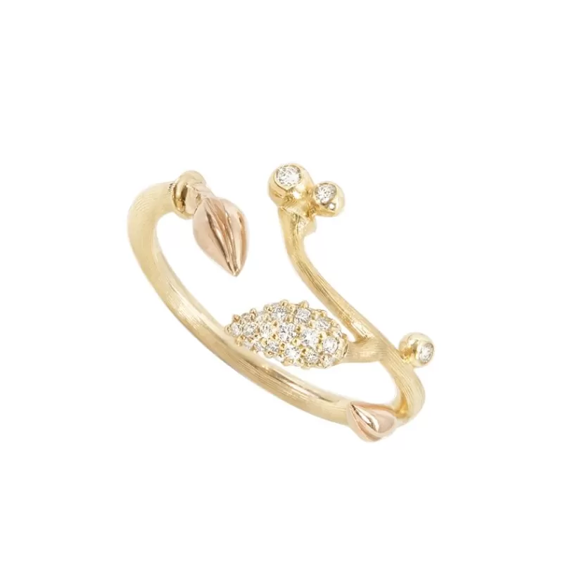Ole Lynggaard Copenhagen Diamantringer-Ring, Blooming Med Pave Blad Og Blad I Rosegull