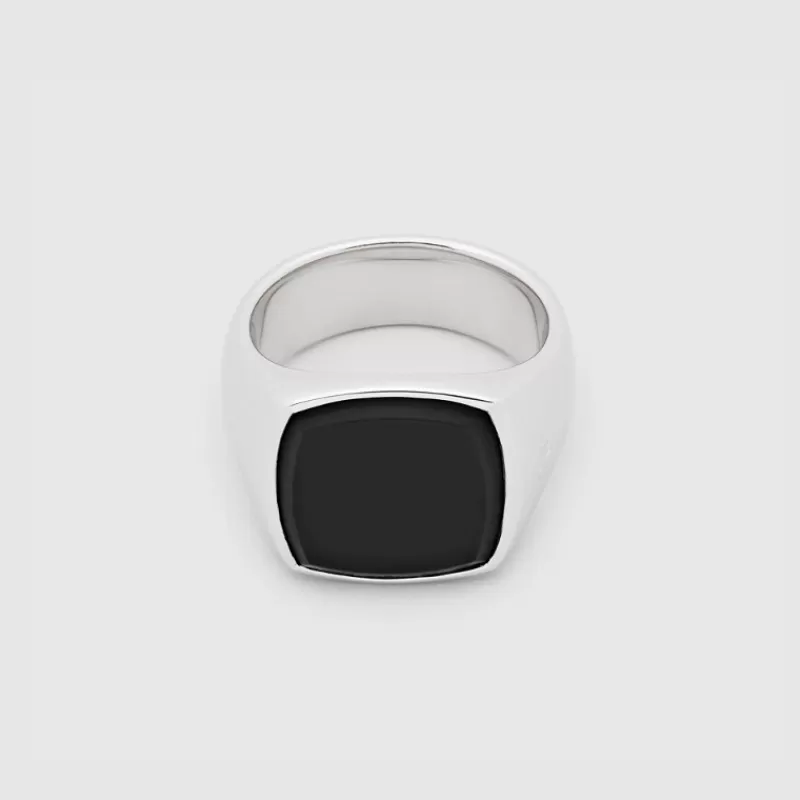 Tom Wood Ringer-Ring, Cushion Black Onyx