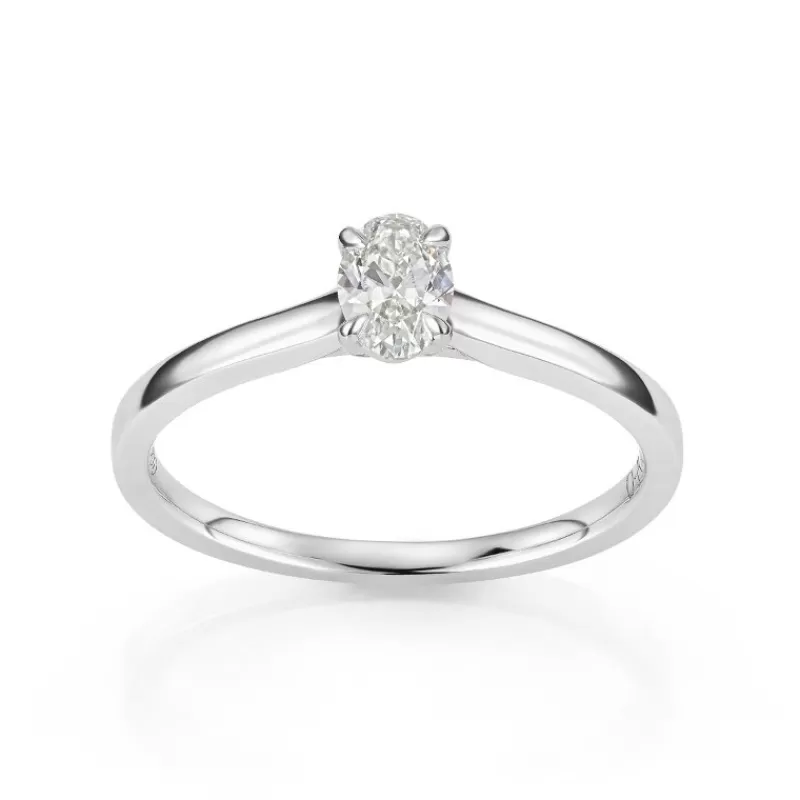 David-Andersen Diamantringer-Ring. Enstens Ovalslipt Diamant 0,30 Ct
