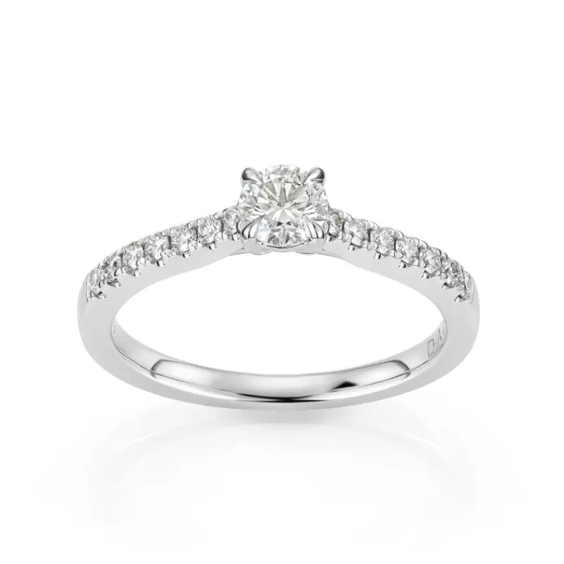 David-Andersen Diamantringer-Ring, Enstens Rund Brilliantslipt Med Diamanter (0,47 Ct)