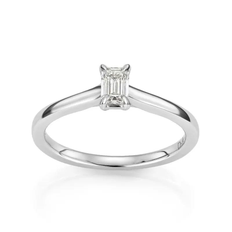 David-Andersen Diamantringer-Ring, Enstens Smaragdslipt Diamant 0,30 Ct