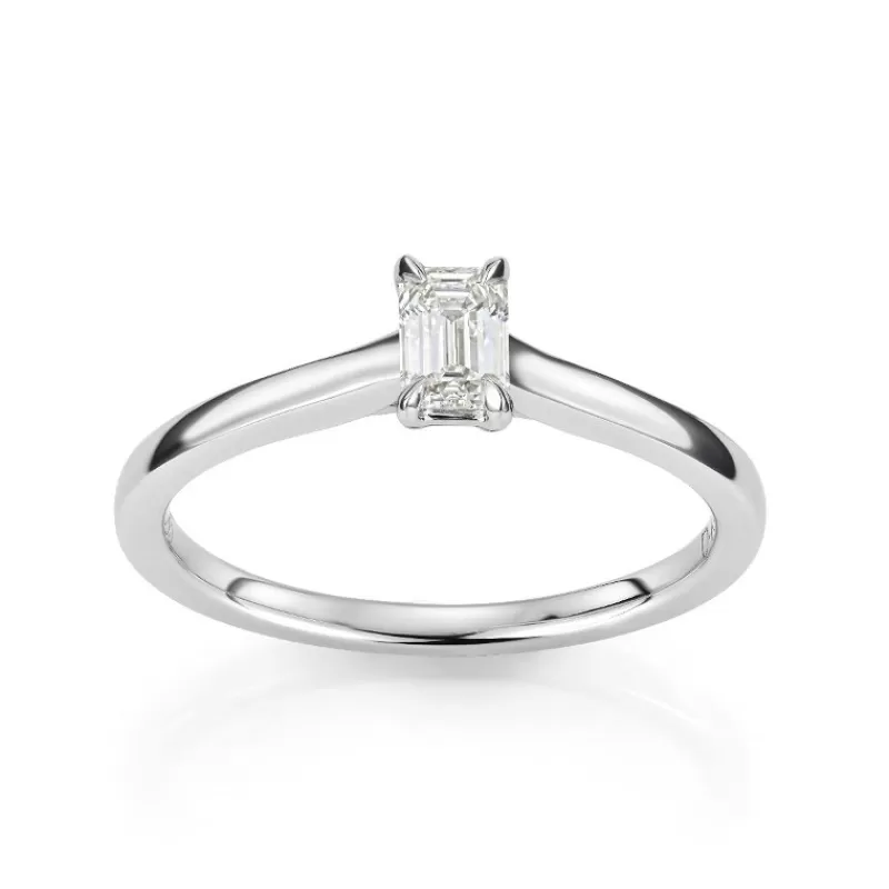 David-Andersen Diamantringer-Ring, Enstens Smaragdslipt Diamant 0,50 Ct