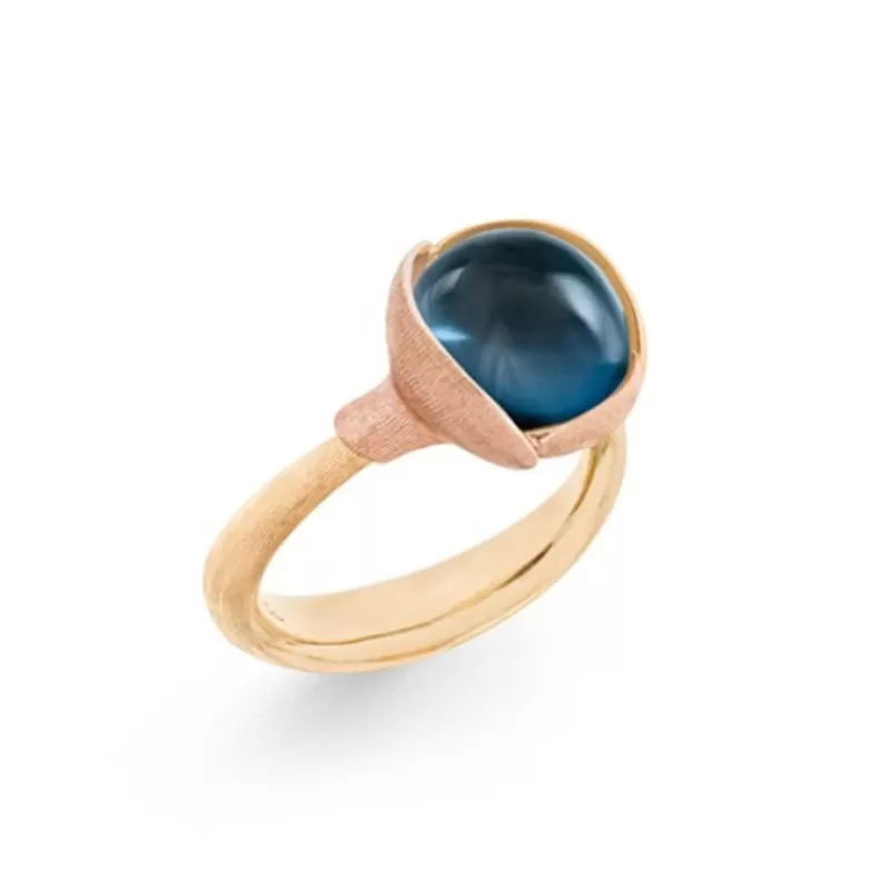 Ole Lynggaard Copenhagen Gullringer-Ring, Lotus Str 2 London Bla Topas
