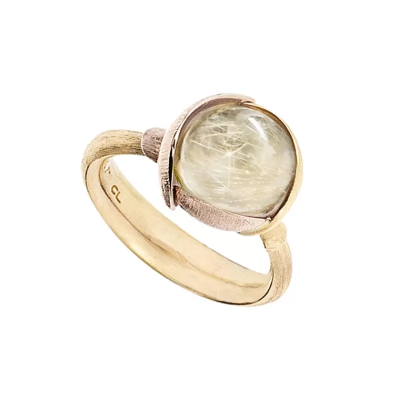 Ole Lynggaard Copenhagen Gullringer-Ring, Lotus Str 2 Rutilkvarts