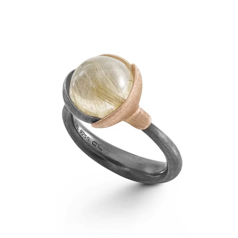 Ole Lynggaard Copenhagen Gullringer-Ring, Lotus Str 2 Rutilkvarts