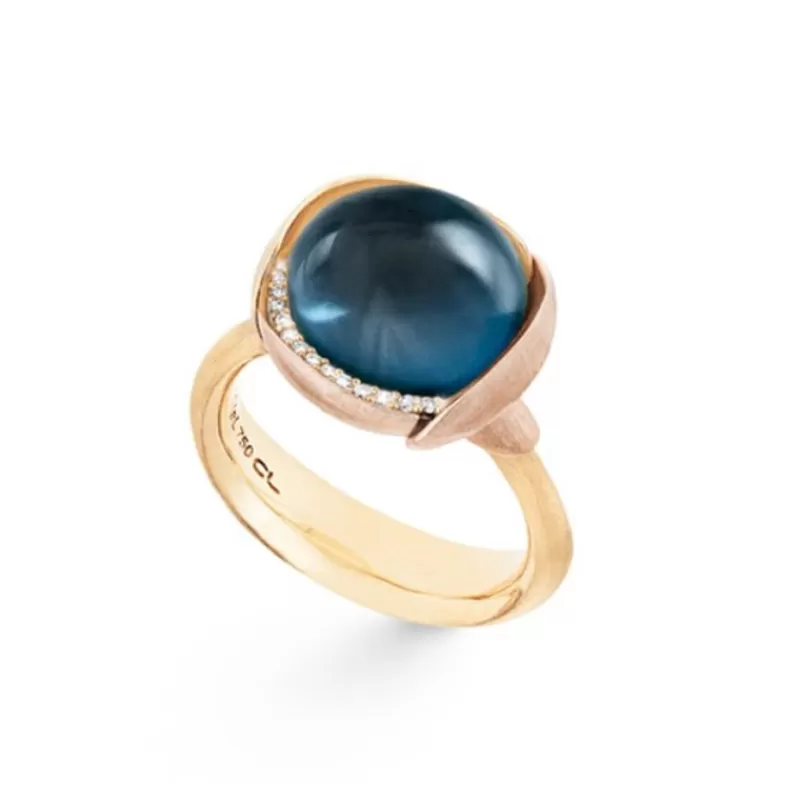Ole Lynggaard Copenhagen Gullringer-Ring, Lotus Str 3 London Bla Topas