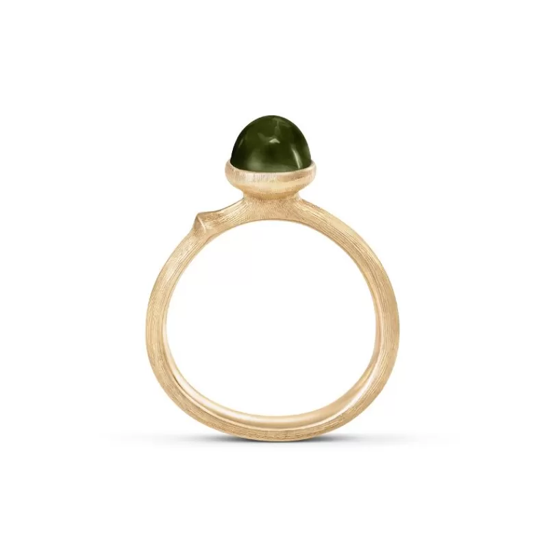 Ole Lynggaard Copenhagen Gullringer-Ring, Lotus Tiny Gronn Turmalin