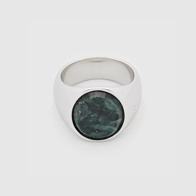 Tom Wood Ringer-Ring, Oval Green Marble