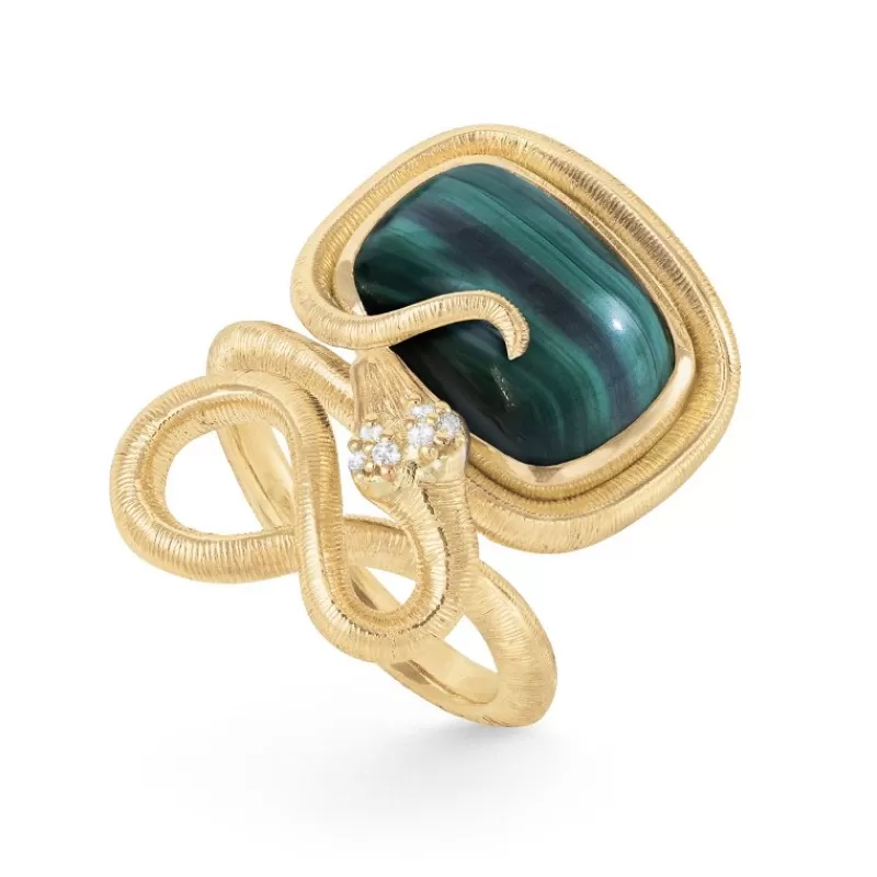 Ole Lynggaard Copenhagen Gullringer-Ring, Snakes Med Malakitt