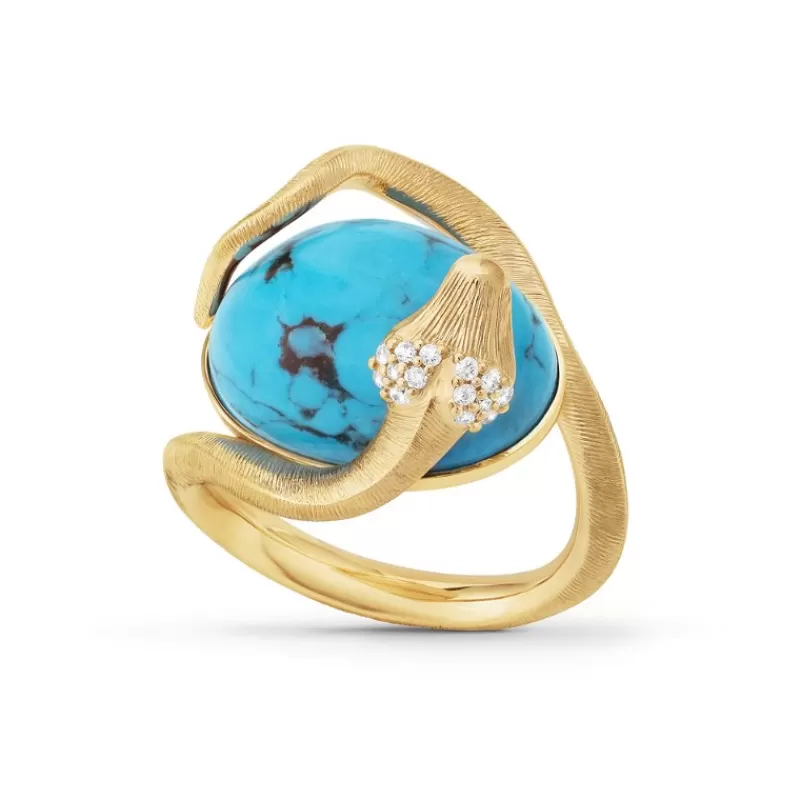 Ole Lynggaard Copenhagen Gullringer-Ring, Snakes Turkis