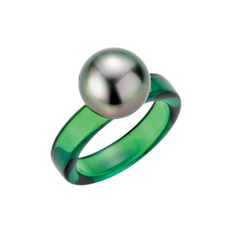 Gellner Perleringer-Ring, Tahitiperle Smaragd