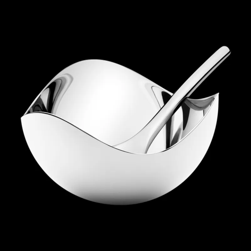 Georg Jensen Home Gaver Til Vertskapet-Saltkar Med Skje, Bloom